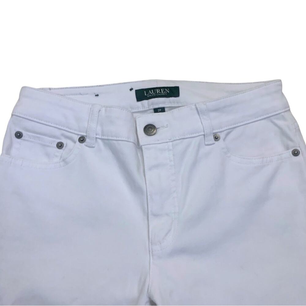 Ralph Lauren White Straight Jeans Size 2 Petite Stretch Denim Summer - Picture 3 of 9